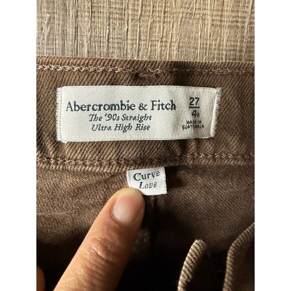 ABERCROMBIE & FITCH The 90's‎ Straight Ultra High Rise Jeans Curve Women's Sz 27 - Picture 3 of 7